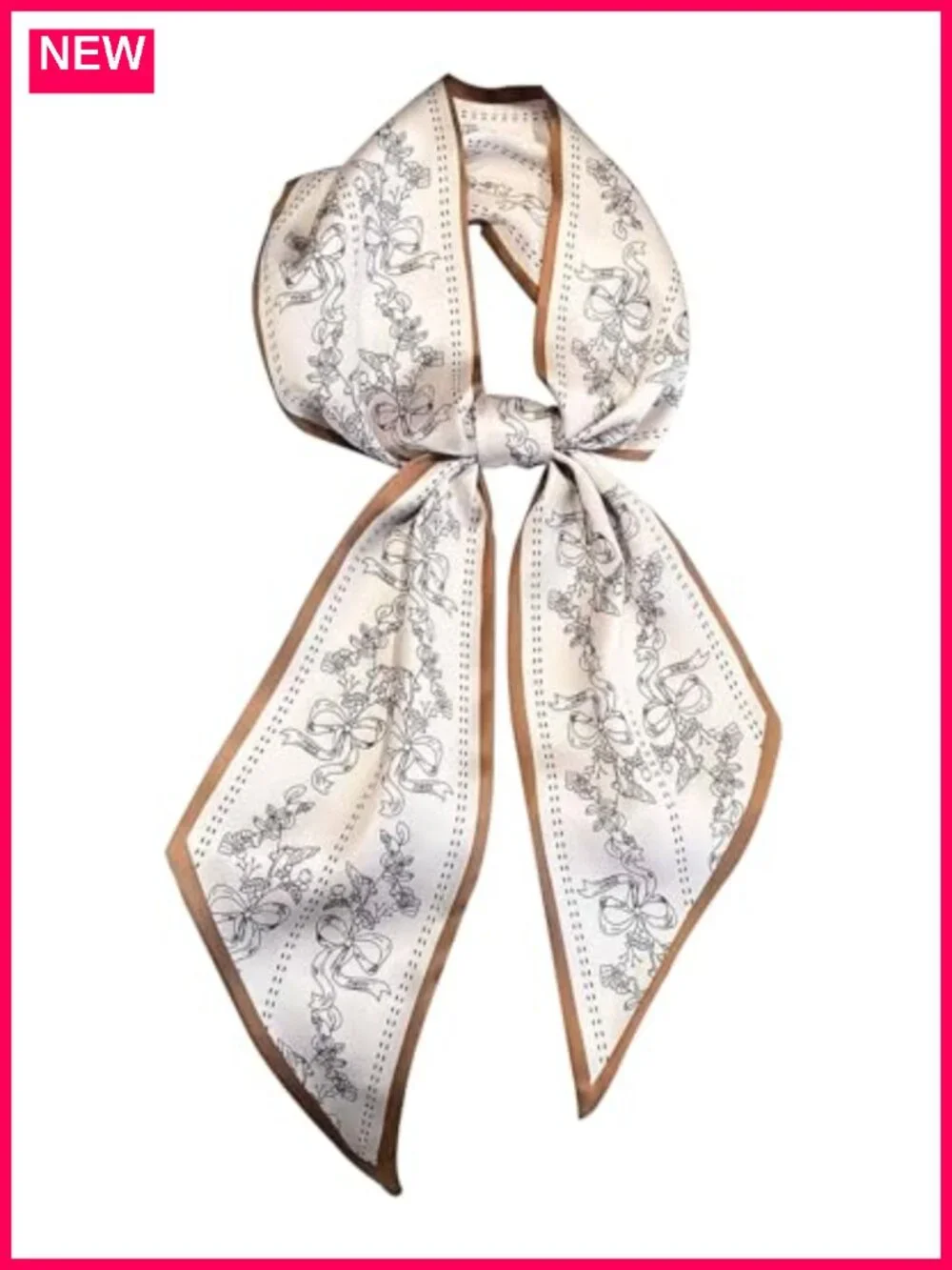 Satin Long Thin Fashion Scarf for Head, Neck, and Bag Accessory